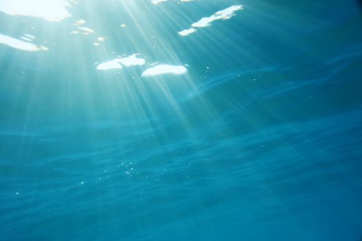 Water View from under the Ocean blue