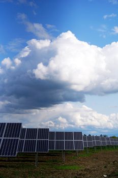 solar collector energy plant outside against sky