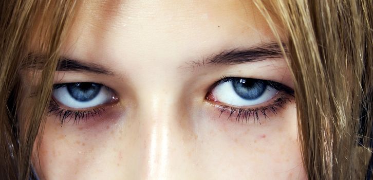 Photo of womens eyes close-up