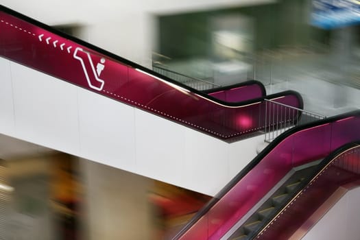 moving staircase in international airport