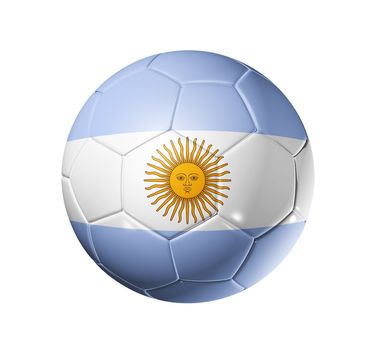 3D soccer ball with Argentina team flag, world football cup 2010. isolated on white with clipping path