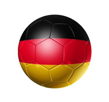 3D soccer ball with Germany team flag, world football cup 2010. isolated on white with clipping path