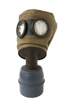 old gas mask on a white background