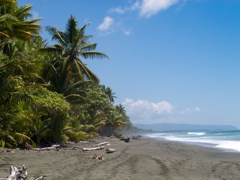 Deserted tropical beach in Costa Rica Corcovada national park