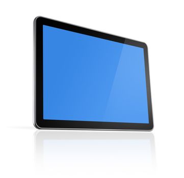 3D television, computer screen isolated on white with clipping path
