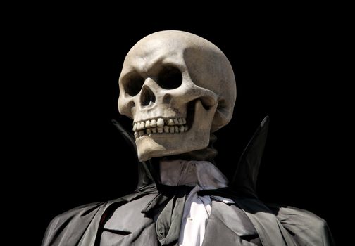 portrait of a death skeleton, grim reaper isolated on black with clipping path