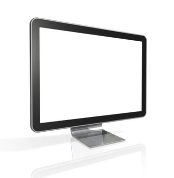 3D television, computer screen isolated on white with clipping path