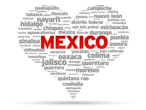 I Love Mexico Illustration on white background.