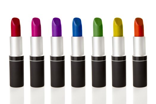 Color Lipstick palette isolated over a white background