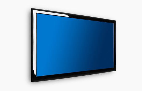 Modern lcd TV on a white wall