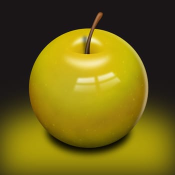 Illustration of a good Golden apple fruit
