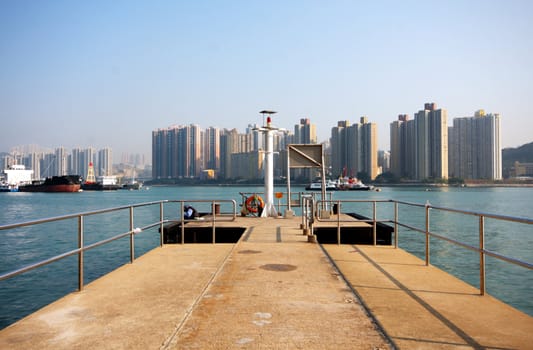 dock in city, hong kong