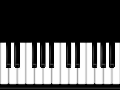 Piano Keyboard Black and White Background Illustration