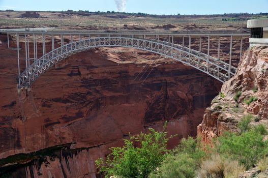 Bridge over Glen Canyon Dam and Colorado River