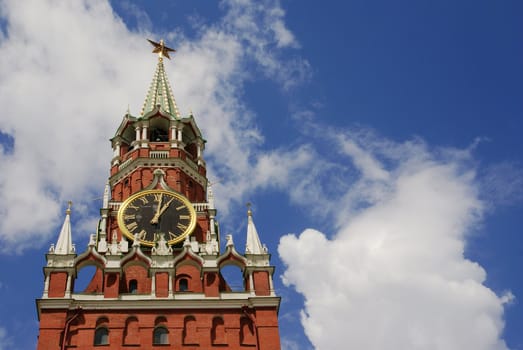 Spasskaya - main tower of Moscow Kremlin, Russia