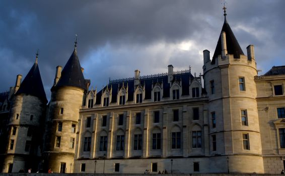 French architecture around Paris, on the river. 