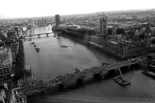 Taken out of the London Eye with view of the city.