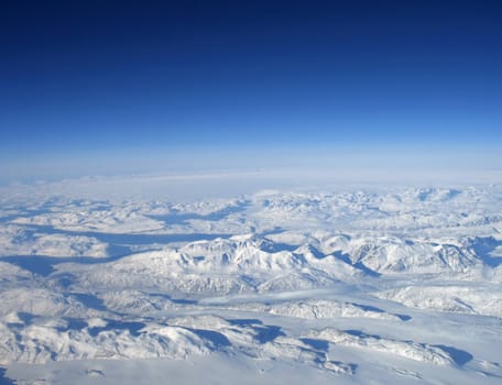 Aerial view of mountains in greenland