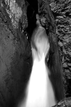 Waterfall in a cave	