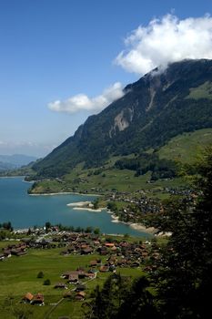 A scenic view of a town in Switzerland.