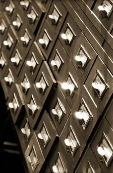 An office drawer in a library with a number of file boxes 