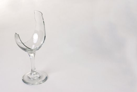 An empty wine glass on a white background.
