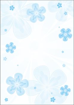 an abstract background with some transparent blue flowers
