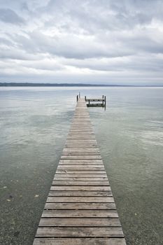 An old jetty at Starnberg Lake in Germany