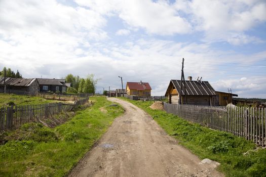 Rural landscape. Road. blue sky