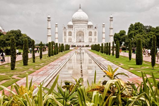 Taj Mahal with garden foreground