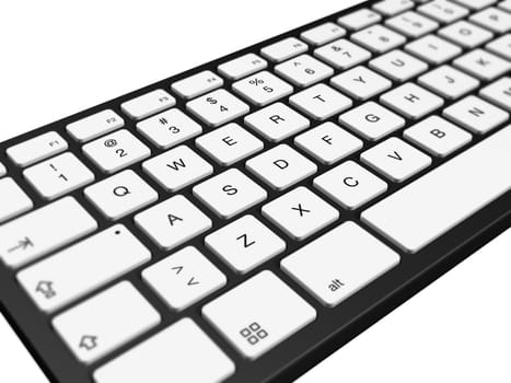 three dimensional computer Keyboard isolated on white