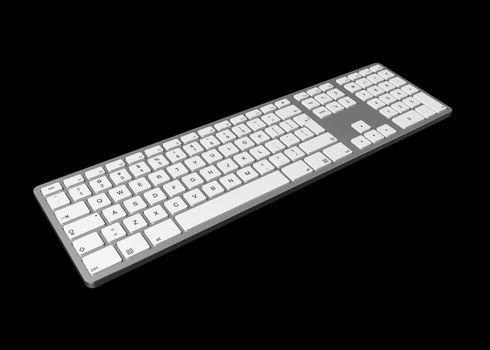 three dimensional computer Keyboard isolated on black