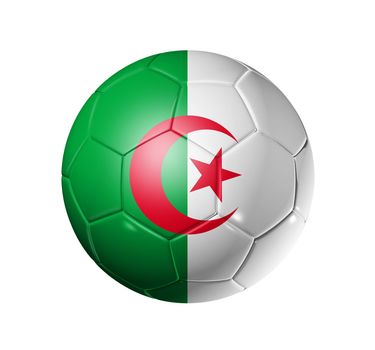 3D soccer ball with Algeria team flag, world football cup 2010. isolated on white with clipping path