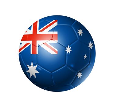 3D soccer ball with Australia team flag, world football cup 2010. isolated on white with clipping path