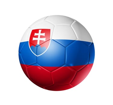 3D soccer ball with Slovakia team flag, world football cup 2010. isolated on white with clipping path