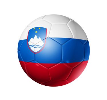 3D soccer ball with Slovenia team flag, world football cup 2010. isolated on white with clipping path