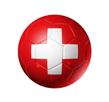3D soccer ball with Switzerland team flag, world football cup 2010. isolated on white with clipping path