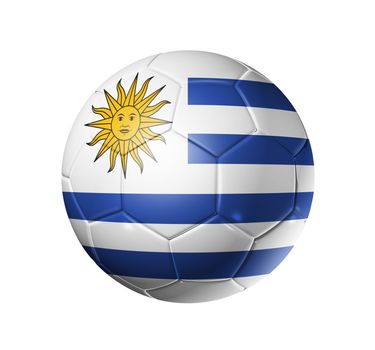 3D soccer ball with Uruguay team flag, world football cup 2010. isolated on white with clipping path