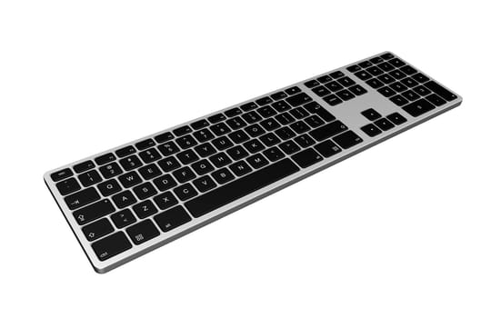 three dimensional computer Keyboard isolated on white