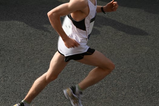 athlete running a marathon