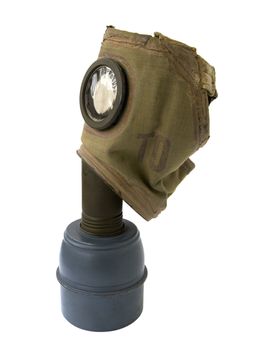 old gas mask on a white background