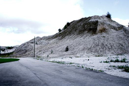 Look on mountain maded by man from coaldust