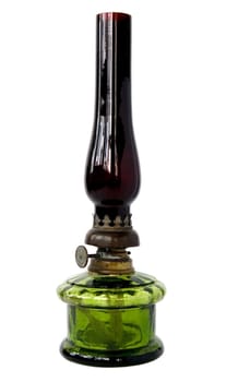 old vintage glass oil lamp