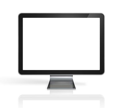 3D television, computer screen isolated on white whith clipping path