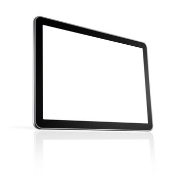 3D television, computer screen isolated on white with clipping path