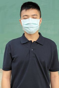 man wear mask outdoor