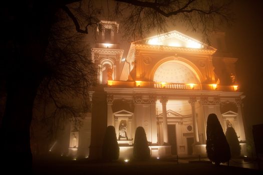 Night scene in Wilanow