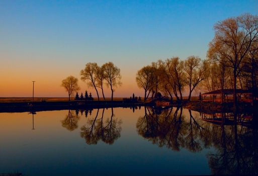 Biebrza swamps during the sunset