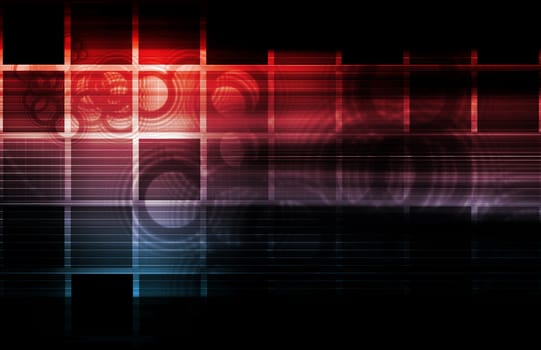 Abstract Glowing Background with a Technology Art