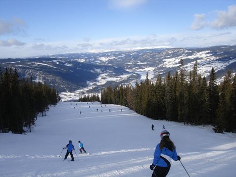 skiing view